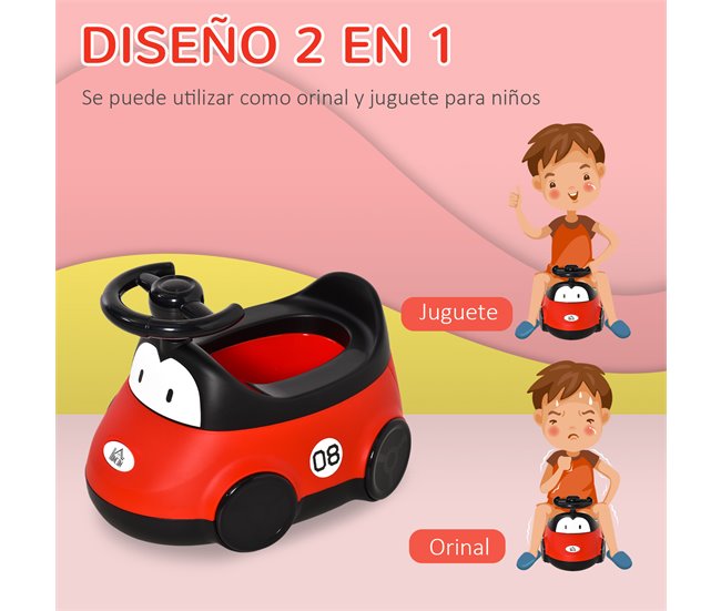 Orinal para Bebé PP, ABS, TPR HOMCOM Rojo