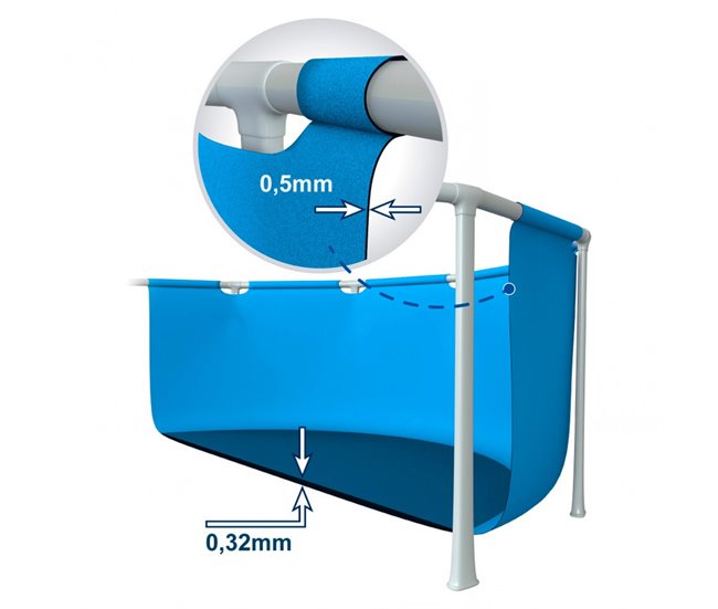Piscina elevada intex metal frame 366x76 cm - 6.503 litros Azul