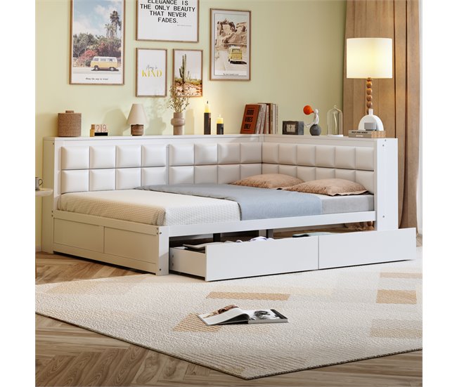 Camas de matrimonio 153x212 Blanco