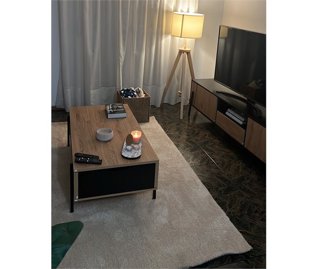 Beliani Mesa de centro BLACKPOOL 59x107 Marron