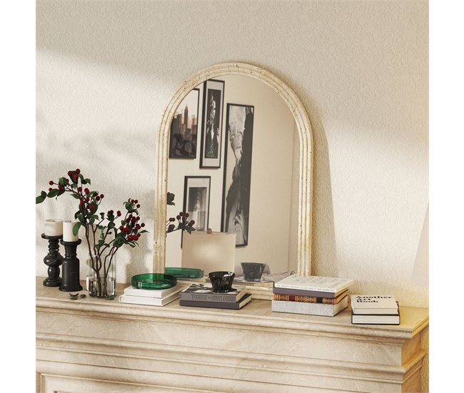 Espejo de Pared Poliestireno, Vidrio Templado HOMCOM Crudo