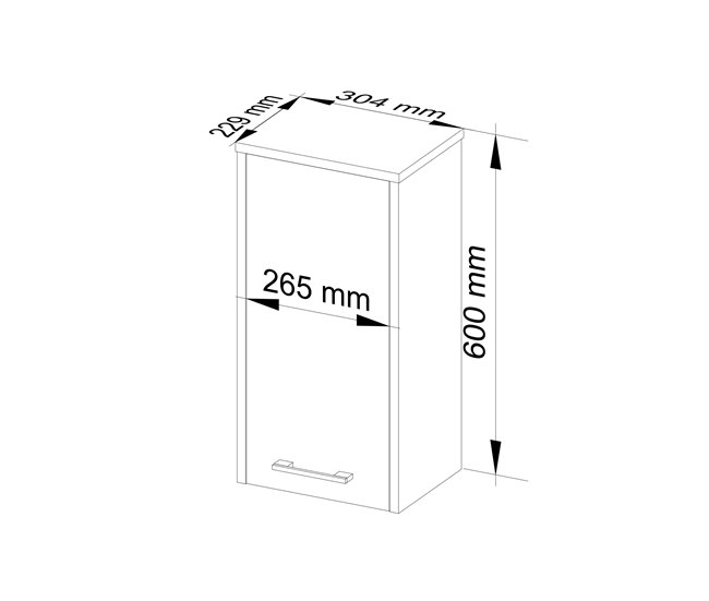 Armario de pared de baño AKORD FIN 30 Blanco