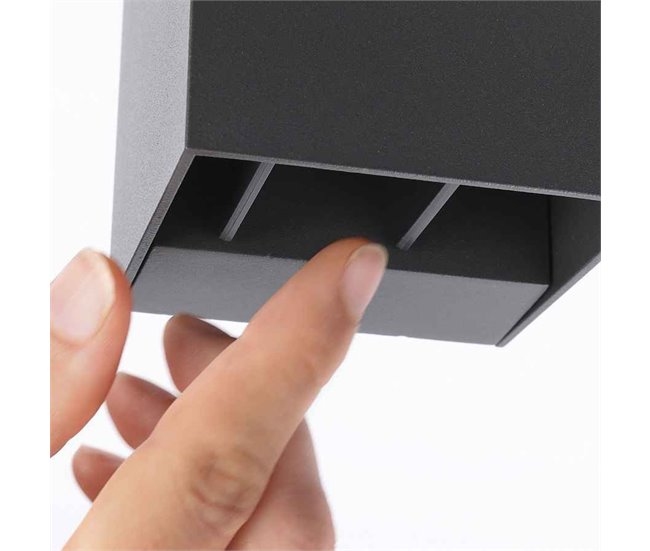 Aplique De Exterior Aluminio Serie Rex Gris