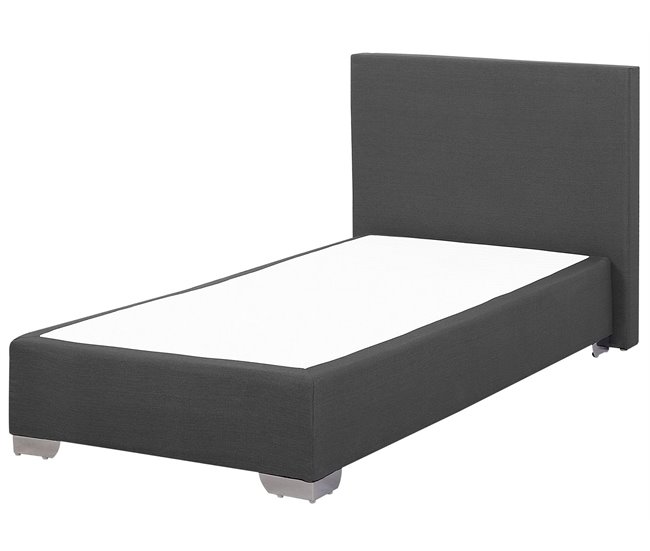 Beliani Cama continental Poliéster PRESIDENT 99x211 Gris Oscuro