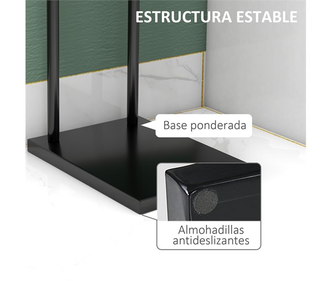 Toallero de Pie Metal HOMCOM, hogar - baño Negro