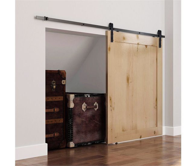 Kit de Accesorios para Puerta Corredera Acero de carbono HOMCOM 37 Negro