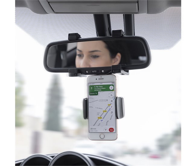 Soporte de Smartphone para Espejo Retrovisor Negro