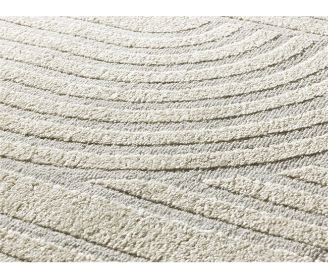 Alfombra geométrica con relieve BARESA - ATTICGO 80x150 Plateado