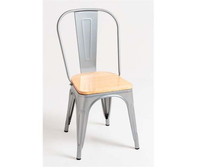 Pack 4 Sillas Torix Madera Natural Gris