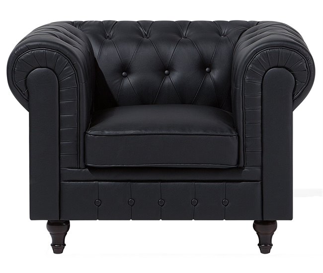 Beliani Sillón CHESTERFIELD Negro