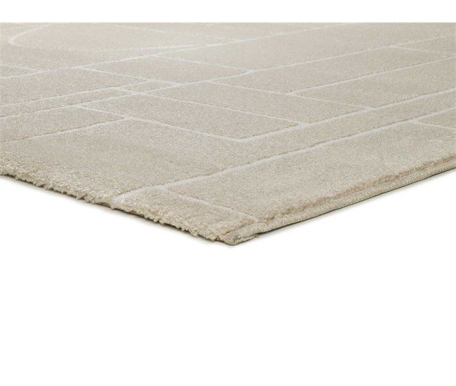 Alfombra geométrica con relieve HL-ETHNIC - ATTICGO 80x150 Crema
