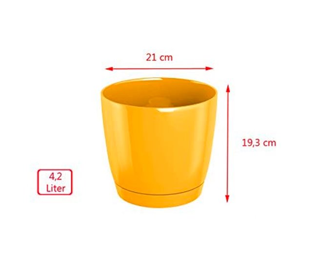 3x Maceta redonda de plastico Coubi Round P Blanco