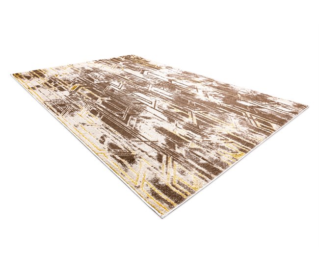 Alfombra MEFE moderna B402 Vintage Structural dos niveles 160x220 Marron