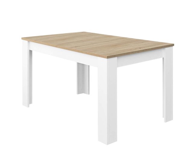 Mesa de comedor extensible Kendra Blanco Veta