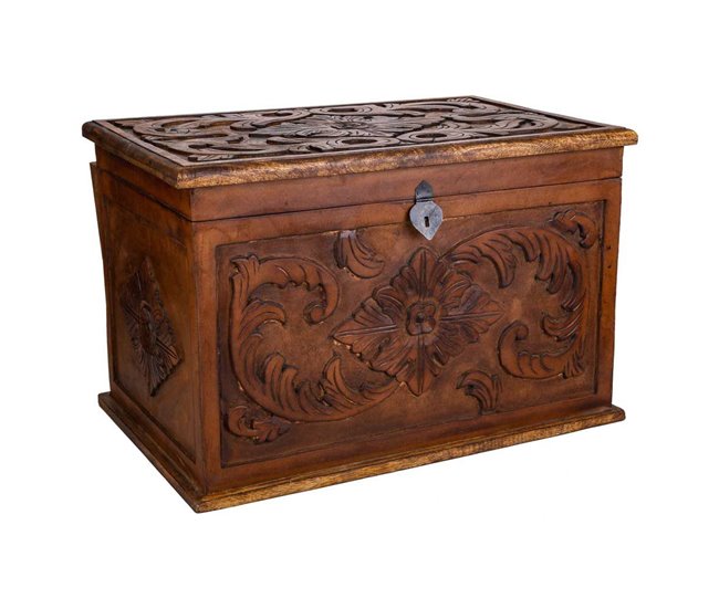 Baúl de madera artesanal Marron