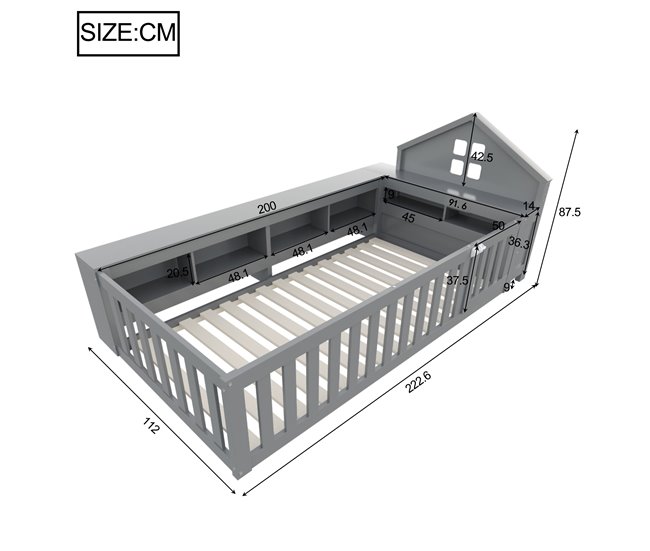 Camas infantiles 112x222 Blanco