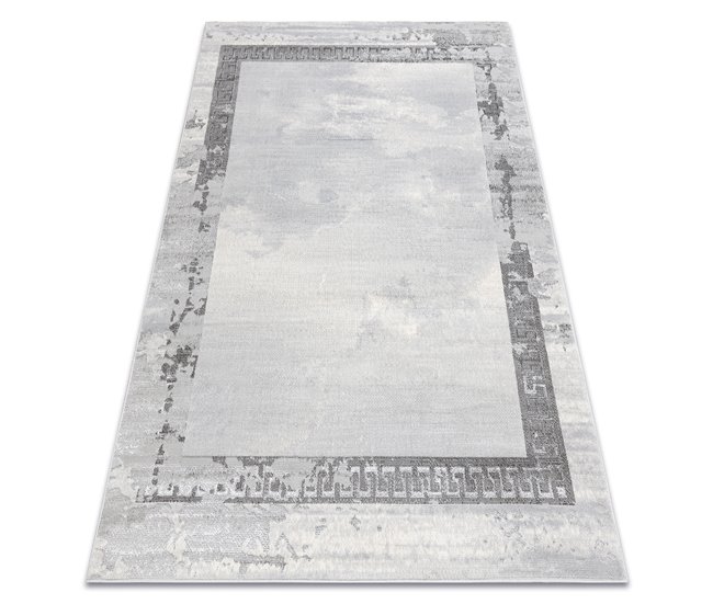 Alfombra LIRA E1473 Marco griego vintage estructural moderna 240x330 Gris