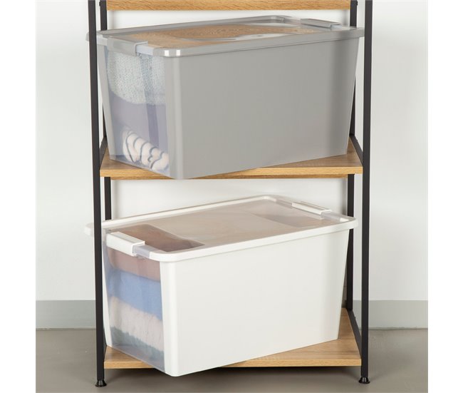 Curver Caja de almacenaje con tapa Bi-Box 40L Gris