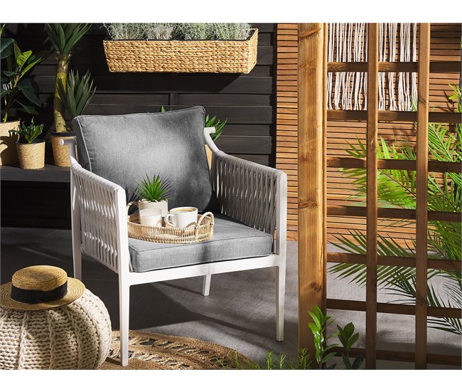 Beliani Conjunto de jardín Aluminio LATINA Blanco