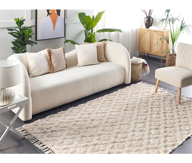 Beliani Alfombra de pelo corto AKSARAY 160x230 Beige