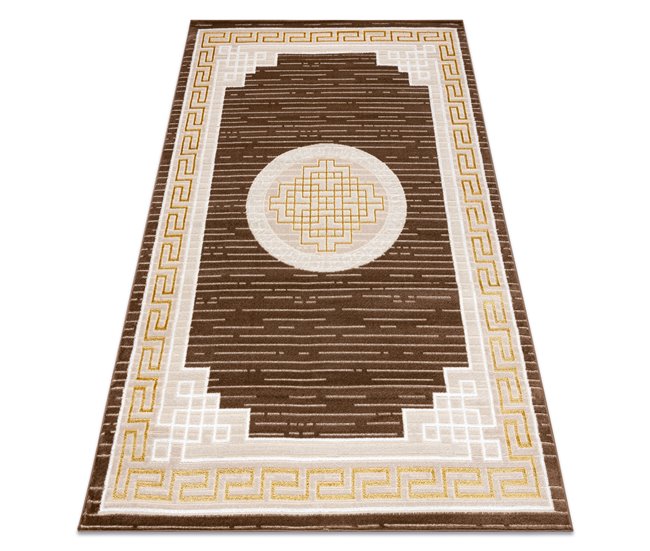 Alfombra MEFE moderna 9096 Marco llave griega Structural 200x290 Marron