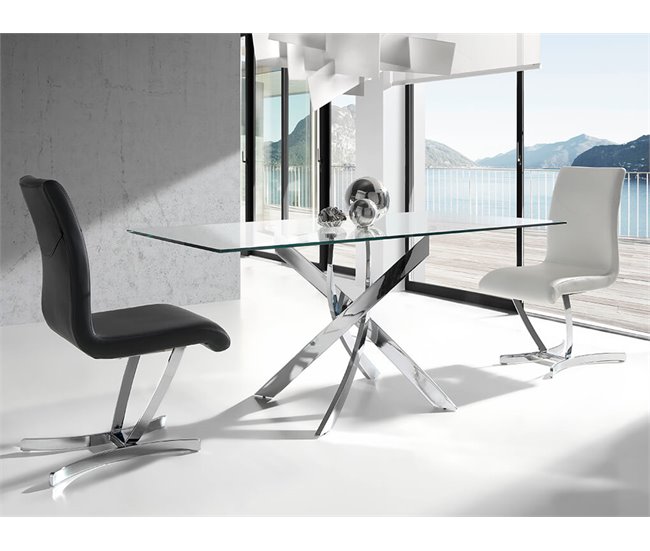 ANGEL CERDA Mesa comedor rectangular cristal Transparente