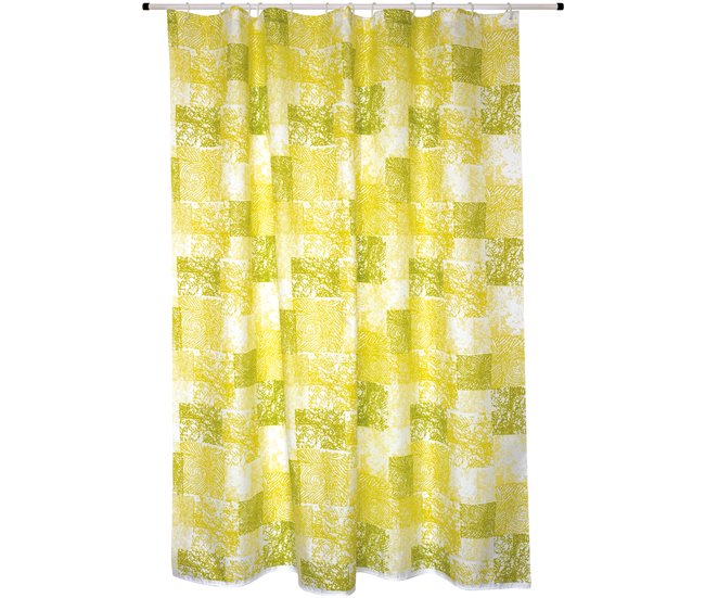 Cortina De Baño Poliester 180X200Cm Java Cadix Verde Blanco