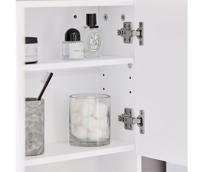 Armario de Pared con Espejo con 2 Puertas Estante BZR94-W SoBuy Blanco