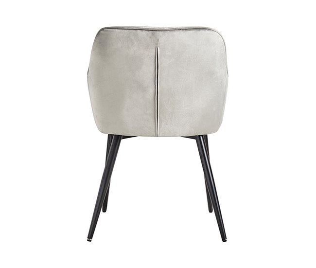 Silla Salle Terciopelo Gris Claro