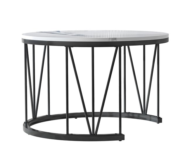 Mesa de centro, mesa auxiliar, mesa de esquina. 70x45 Blanco
