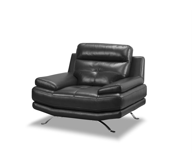 Sillón de piel HAWAI Negro