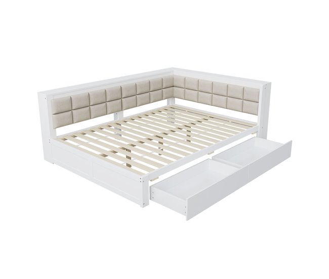 Camas de matrimonio 153x212 Blanco