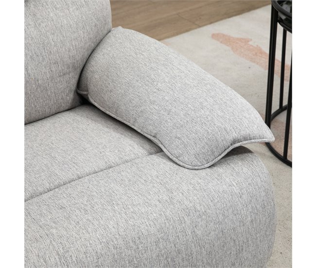 Sillón Reclinable Poliéster, Espuma, Tablero Multicapa HOMCOM Gris
