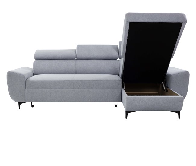 Chaise longue WESLEY reversible 3 plazas gris claro Gris Claro
