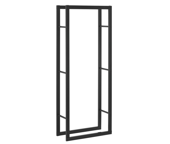 [en.casa] Soporte para leña Kasan Acero 60 Negro