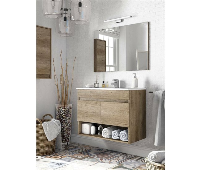 Bajo el armario efecto madera Beige