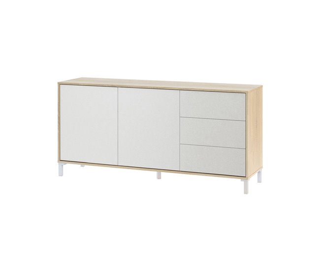 Aparador efecto madera 154 Blanco/ Madera