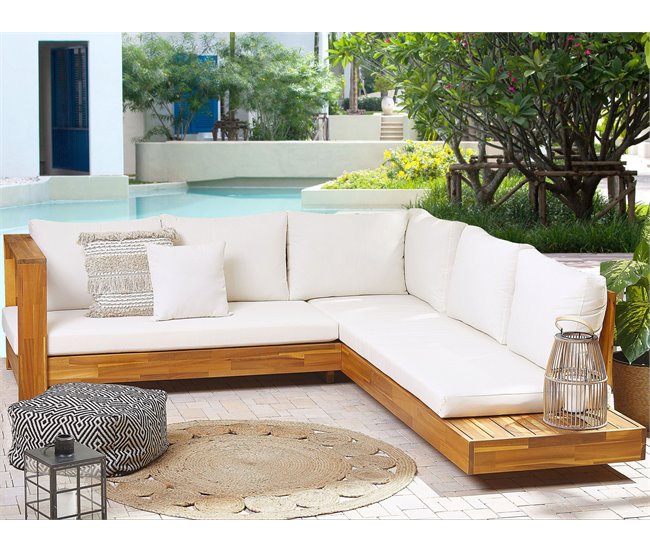 Beliani Conjunto de jardín MARETTIMO Blanco/ Beige