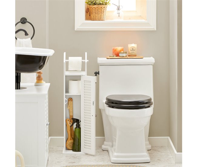 Soporte para Papel Higiénico de Baño BZR49-W SoBuy Blanco