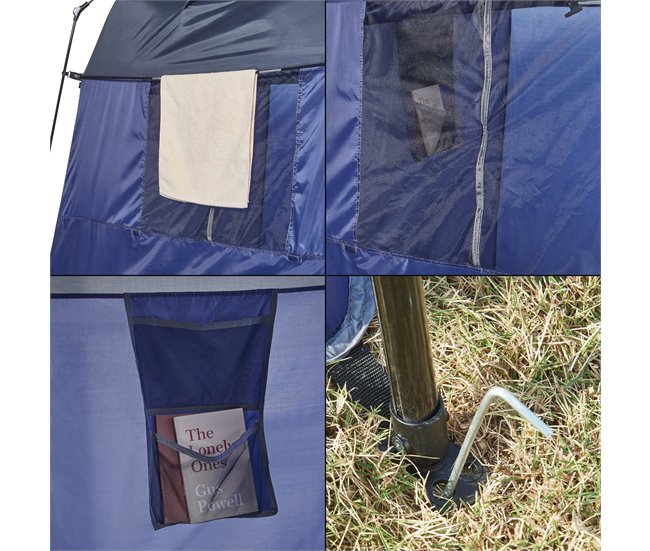 Tienda de ducha Ayas camping desplegable [pro.tec] 150x150 Azul