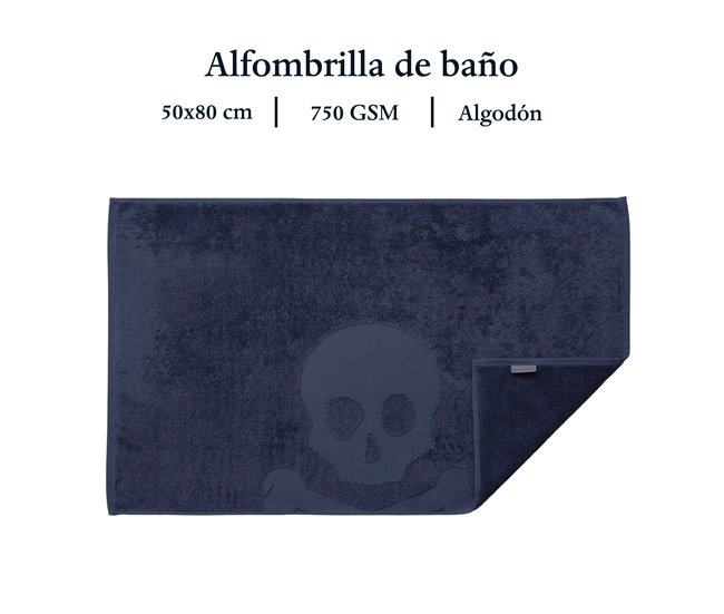 Alfombra de baño calavera Scalpers Home Azul