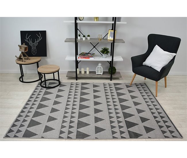 Alfombra SENSE MICRO 81243 Triángulos 160x230 Antracita