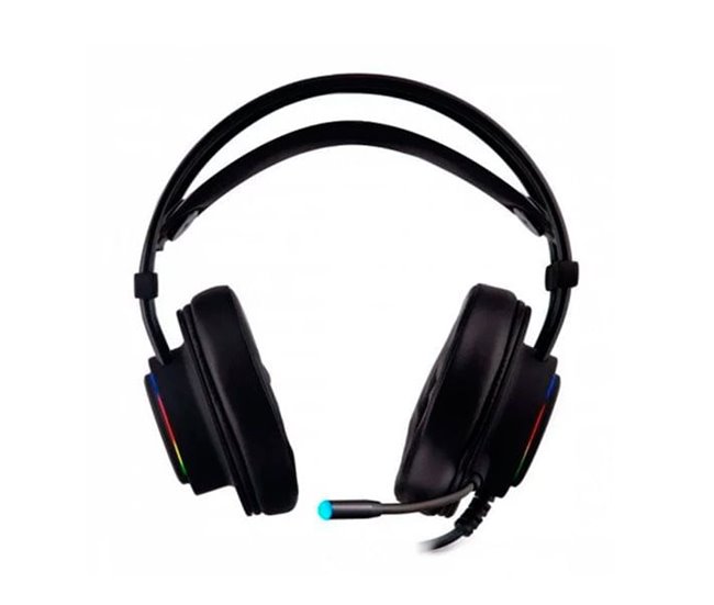 Auriculares con microfono Coolbox Deeplighting gaming led jack Negro