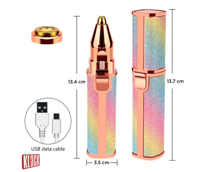 Depiladora Vello Facial Sin Dolor  Depila Cejas Nariz y Labios de Viaje KLACK® Multicolor