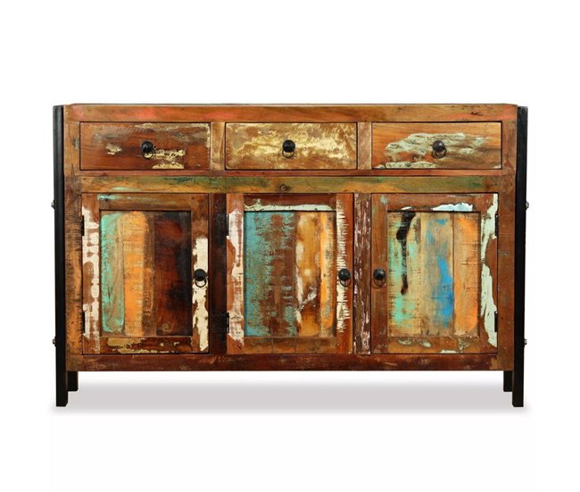 Aparador de madera reciclada maciza estilo vintage 4402181 Marron