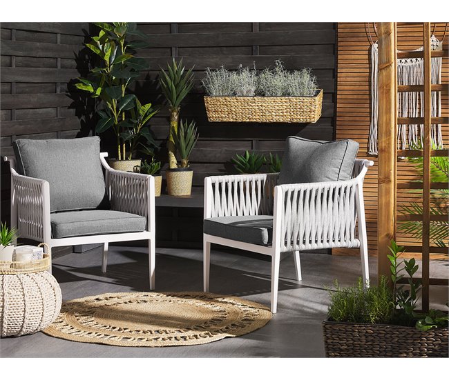 Beliani Conjunto de jardín Aluminio LATINA Blanco