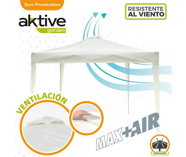 Cenador plegable Max-AIR con chimenea ventilación Aktive Garden Beige