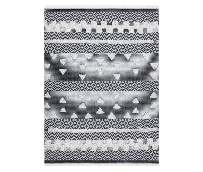 Alfombra ECO sisal BOHO MOROC Geométrico 22321 franjas 175x270 Gris