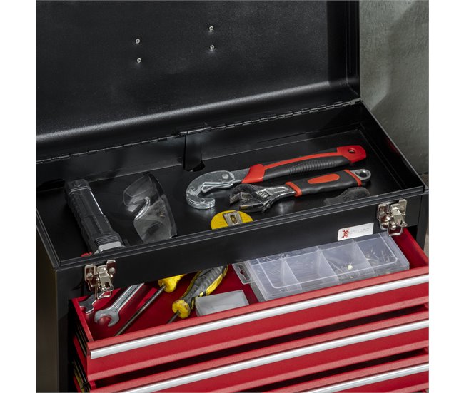 Caja de Herramientas Acero DURHAND Negro/ Rojo