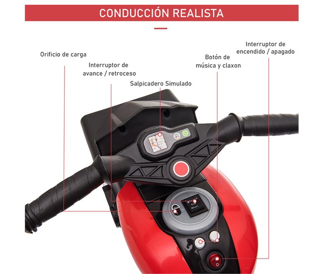 Moto Eléctrica Infantil PP, Metal HOMCOM Azul